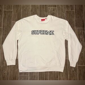 Supeme Broken Logo Crewneck Sweatshirt White Men’s XL Long Sleeve